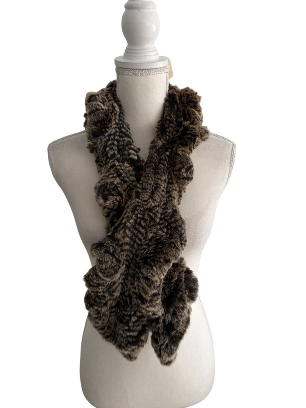 BASLER Dark Brown Rabbit Fur Scarf Womens - Picture 4 of 5